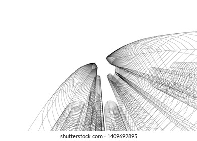 Concept city architecture, vector illustration
