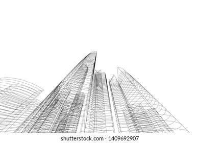 Concept city architecture, vector illustration