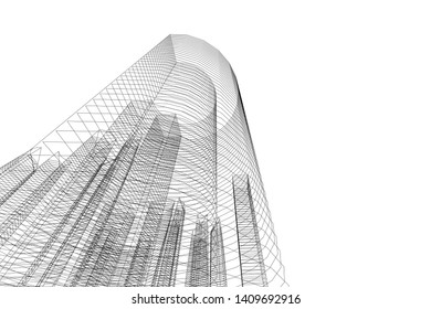 Concept city architecture, vector illustration