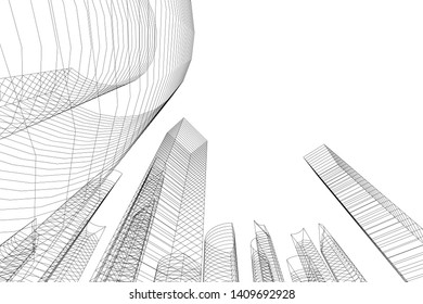 Concept city architecture, vector illustration