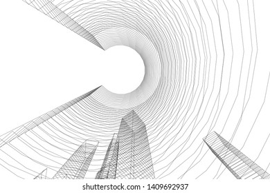Concept city architecture, vector illustration