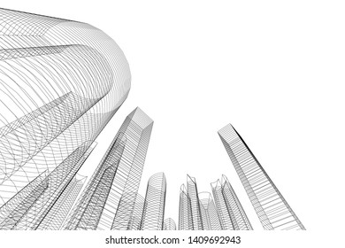 Concept city architecture, vector illustration