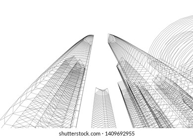 Concept city architecture, vector illustration