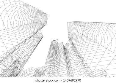 Concept city architecture, vector illustration