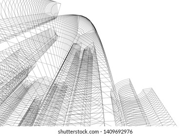 Concept city architecture, vector illustration