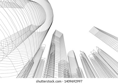 Concept city architecture, vector illustration