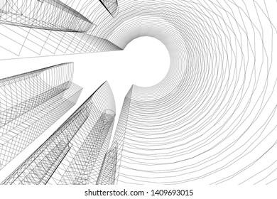 Concept city architecture, vector illustration