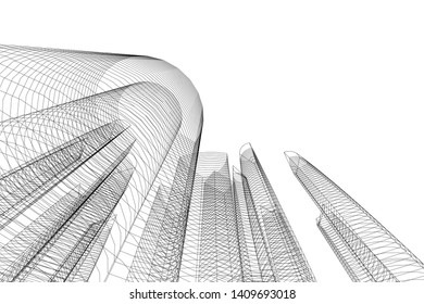 Concept city architecture, vector illustration