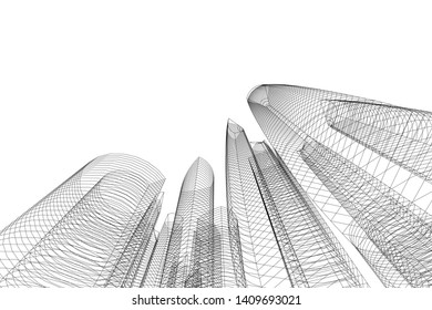 Concept city architecture, vector illustration