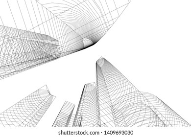 Concept city architecture, vector illustration