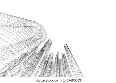 Concept city architecture, vector illustration
