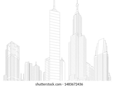Concept city architecture vector illustration