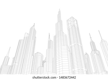 Concept city architecture vector illustration