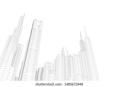 Concept city architecture vector illustration