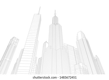 Concept city architecture vector illustration