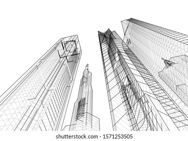 Concept city architecture vector illustration