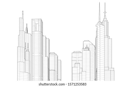 Concept city architecture vector illustration