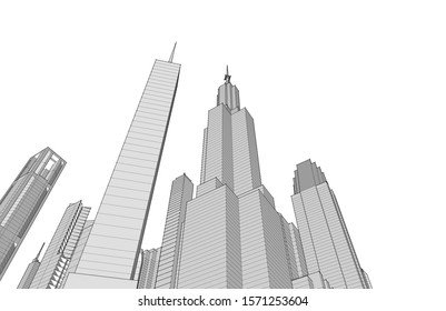Concept city architecture vector illustration
