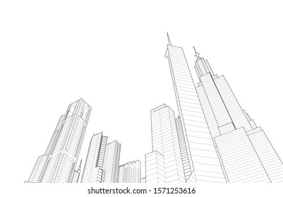 Concept city architecture vector illustration