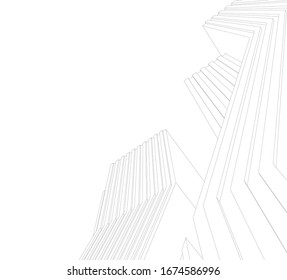 Ilustración vectorial de la arquitectura de la ciudad conceptual