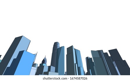 Ilustración vectorial de la arquitectura de la ciudad conceptual