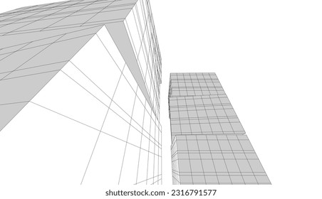 Ilustración vectorial de la arquitectura de la ciudad del concepto