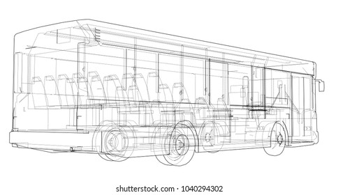 Concept City Bus Vector Rendering 3d Stock Vector (Royalty Free ...