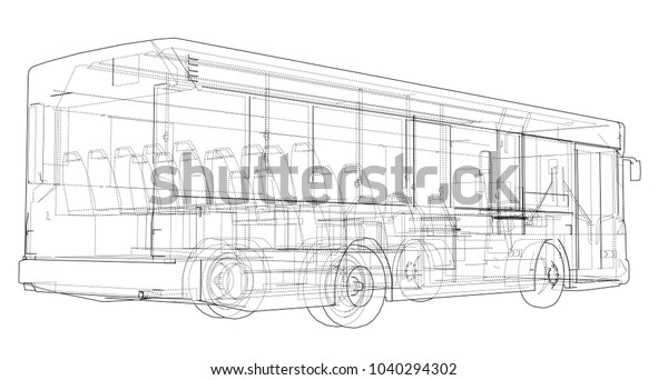 Concept City Bus Vector Rendering 3d Stock Vector (Royalty Free ...