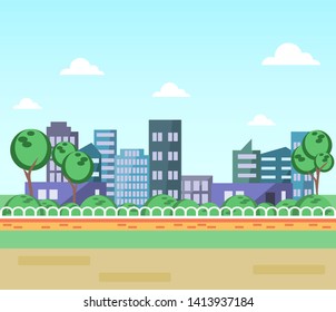 The concept of city landscape in a flat style. Vector illustration