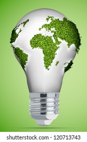 The concept of clean energy. Vector  energy saving bulb