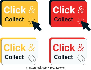 concept of click and collect insert, online sale, in vector 
