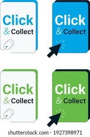 concept of click and collect insert, online sale, in vector