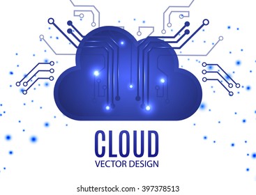 Concept of Cloud Computing Design. Vector illustration