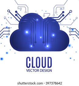 Concept of Cloud Computing Design. Vector illustration