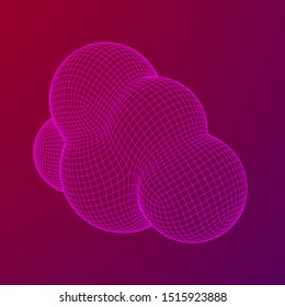 Concept of cloud computing service technology. Wireframe low poly mesh vector illustration