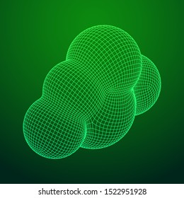 Concept of cloud computing service technology. Wireframe low poly mesh vector illustration