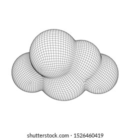 Concept of cloud computing service technology. Wireframe low poly mesh vector illustration