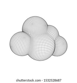 Concept of cloud computing service technology. Wireframe low poly mesh vector illustration
