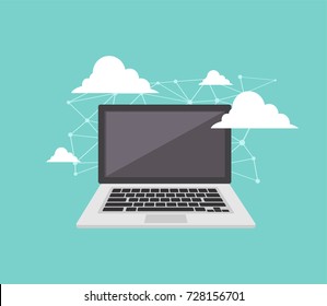 Concept of cloud computing technology. Internet cloud.Technology connectivity