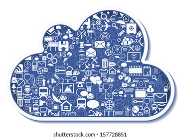 Concept of cloud computing, vector