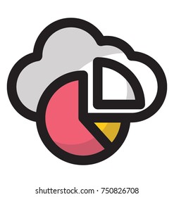 
The concept of cloud statistics vector illustration
