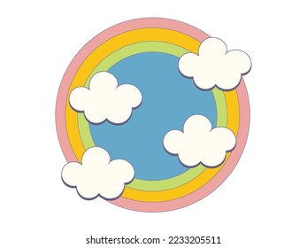 Concept of clouds  and colorful rainbow.
