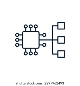 The concept of clustering. Vector icon isolated on white background.