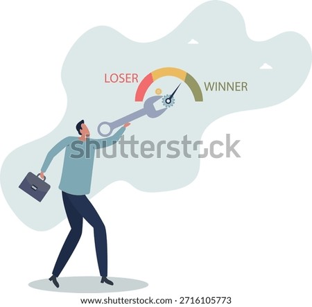 The concept of coaching and self-development. The entrepreneur wants to be a winner.