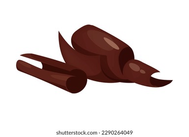 Concept Cocoa chocolate slices. The illustration is a flat, vector image with a concept of chocolate slices, depicted in a cartoon-style design. Vector illustration.