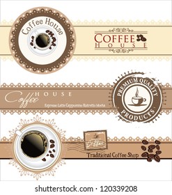 The concept of coffee house menu. Vector illustration