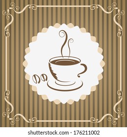 The concept of coffee menu and label with ornament