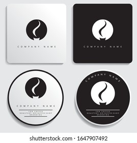 The concept of a coffee shop / roastery logo is simple and unique. The design by combining the cup and aroma of coffee that forms coffee beans.