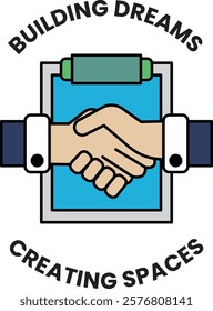 Concept of collaboration and teamwork in creating spaces