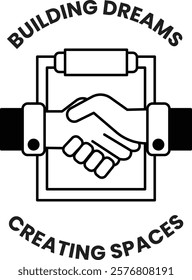 Concept of collaboration and teamwork in creating spaces